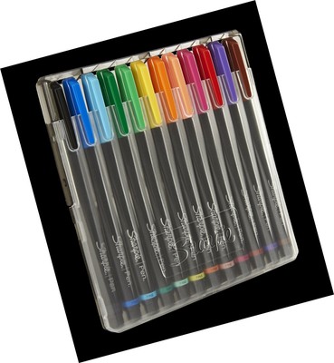 Sharpie Art Pens, Fine Point, Contrasted Colors, Difficult Example, 12 Pack (1982057) 12